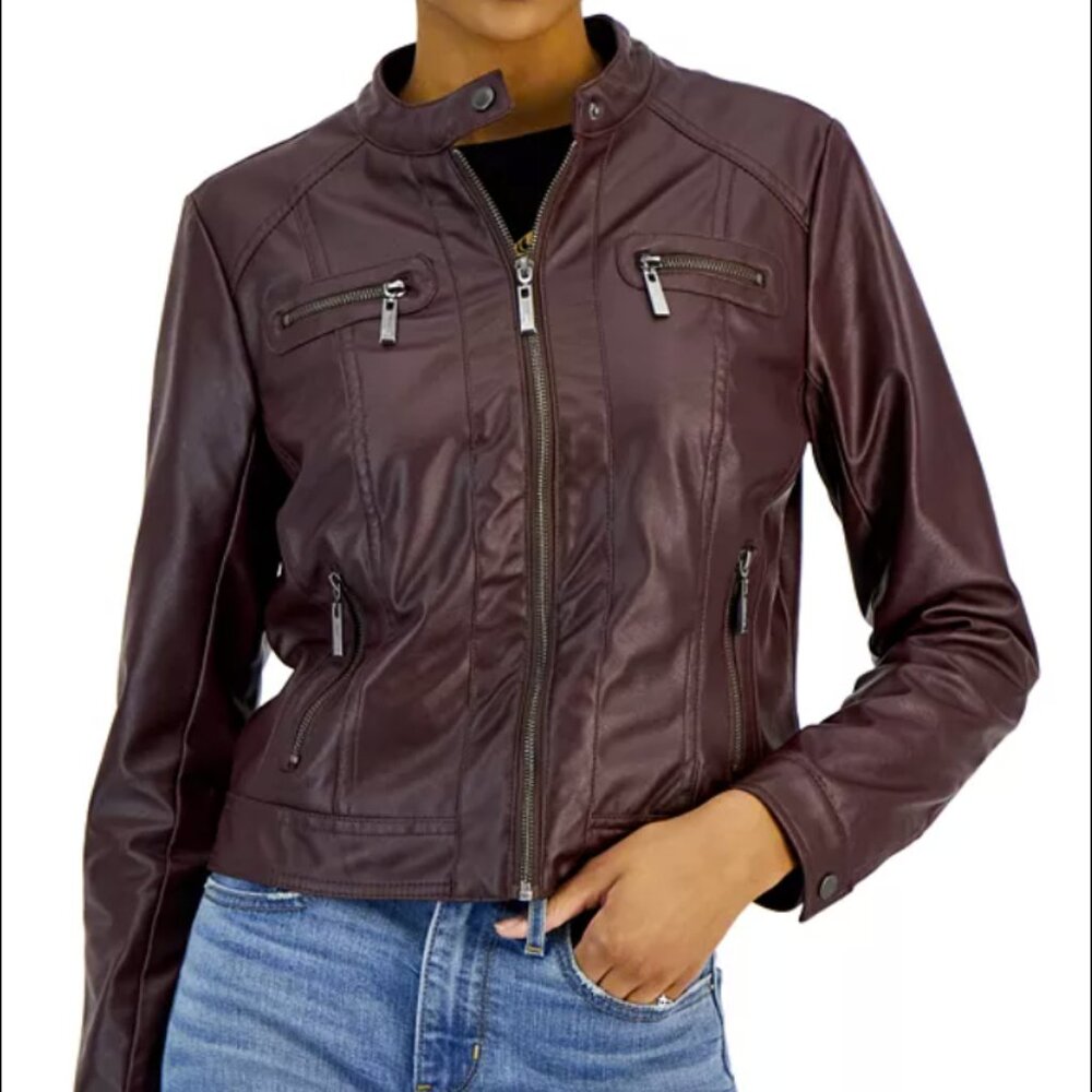 Jou Jou Juniors' Faux-Fur-Lined Moto Jacket $30  · In stock